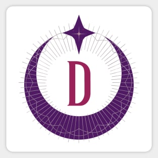 D - Moon Monogram Sticker